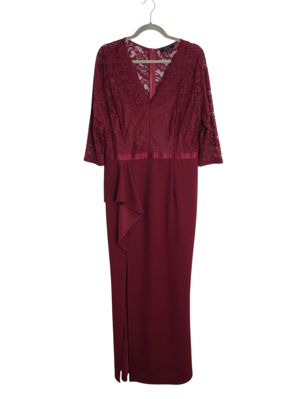 Missmay Burgundy Wine Lace Formal Maxi Dress Size 2XL